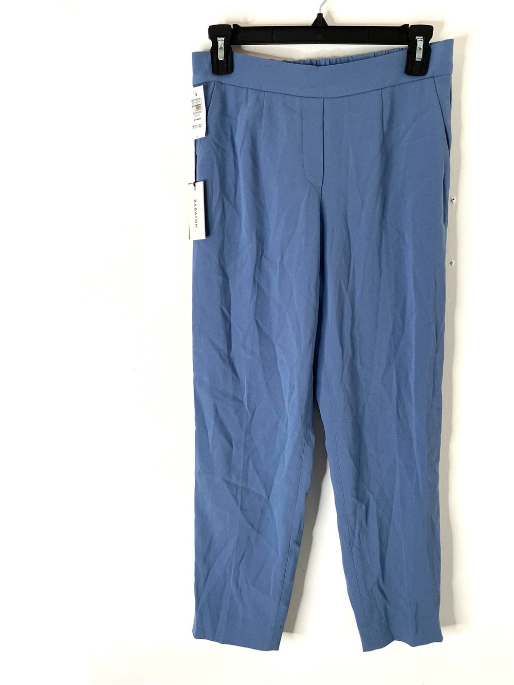 Babaton Conan Mid Rise Slim Ankle Pants Blue Pull On Tailored Trousers NWT